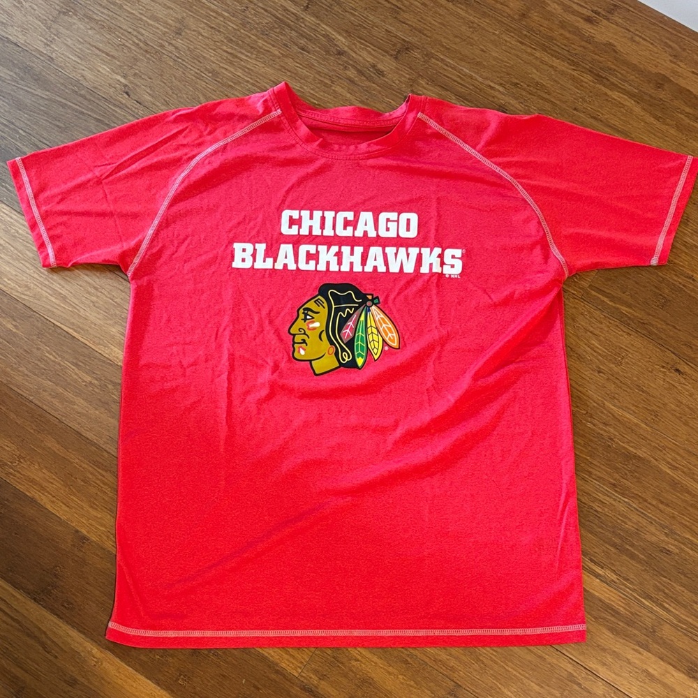 NHL Chicago Blackhawks Red Short-Sleeve Tee with Logo